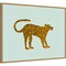 Glam Cat v2 by Kendra Dandy 30-in. W x 23-in. H. Canvas Wall Art Print Framed in Natural